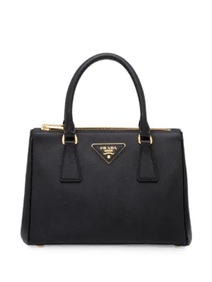Prada Mini Panier Saffiano Leather Tote Bag | Black | FARFETCH