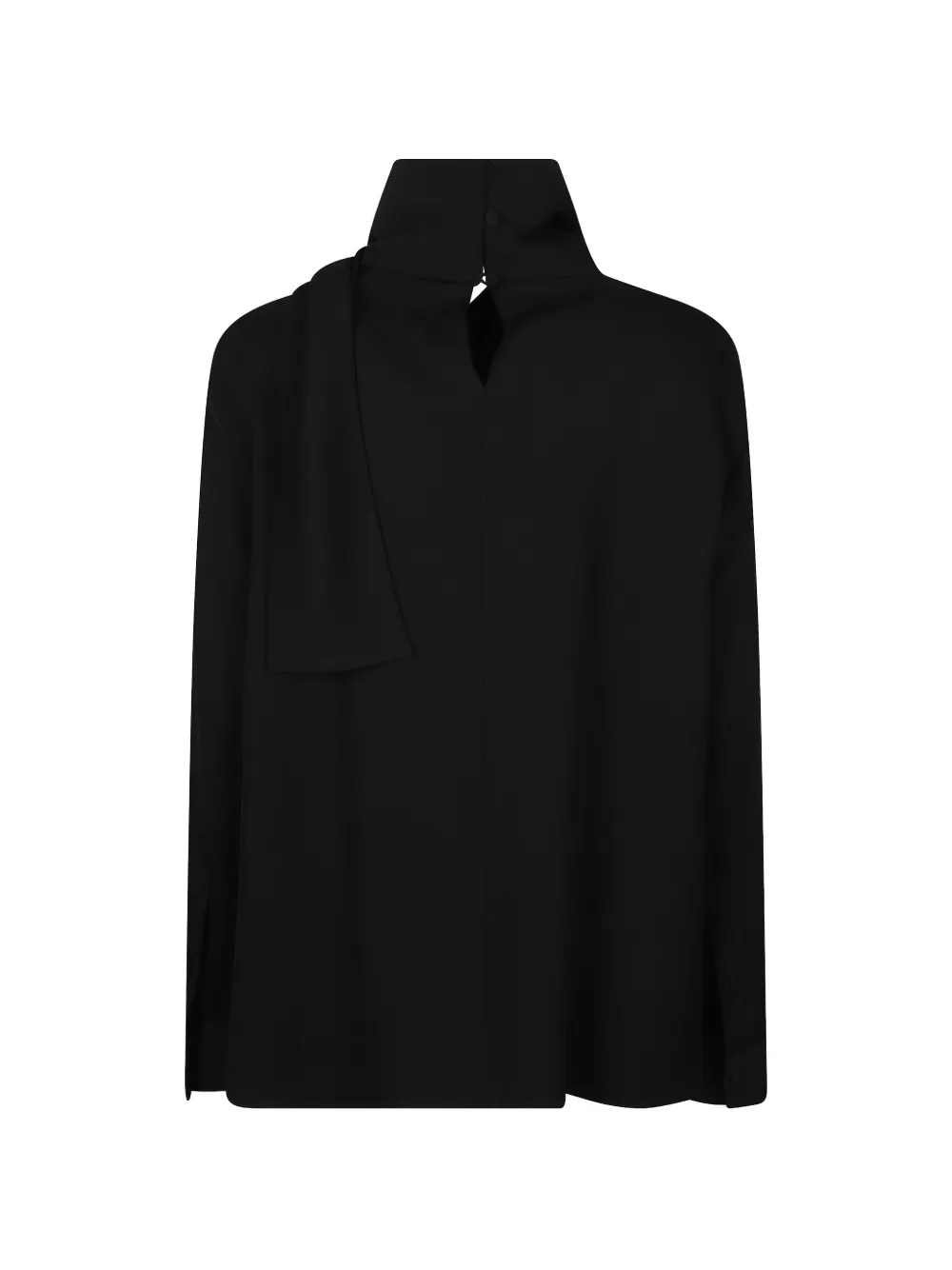 Balenciaga tie-neck crepe blouse Zwart