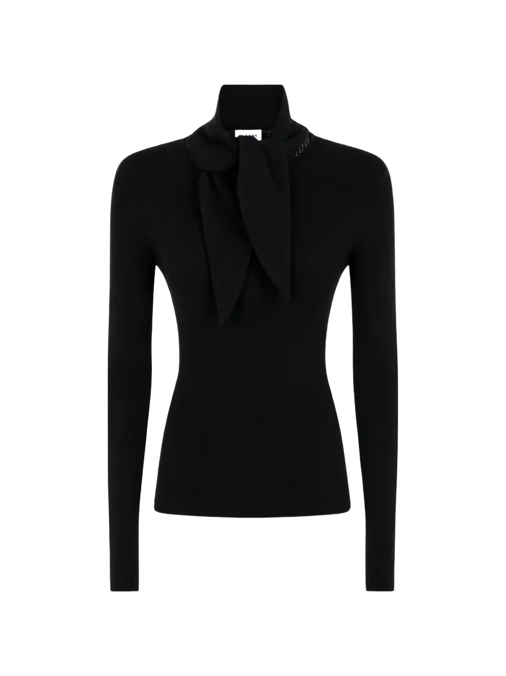 P.A.R.O.S.H. tie-neck ribbed-knit sweater - Schwarz