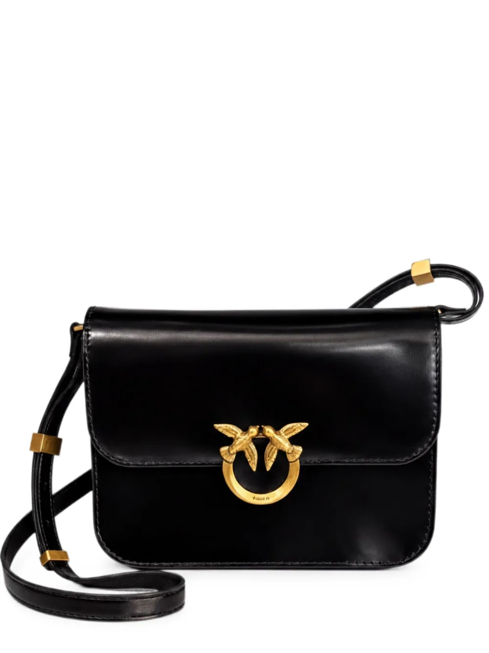 PINKO Love Birds leather crossbody bag - Nero