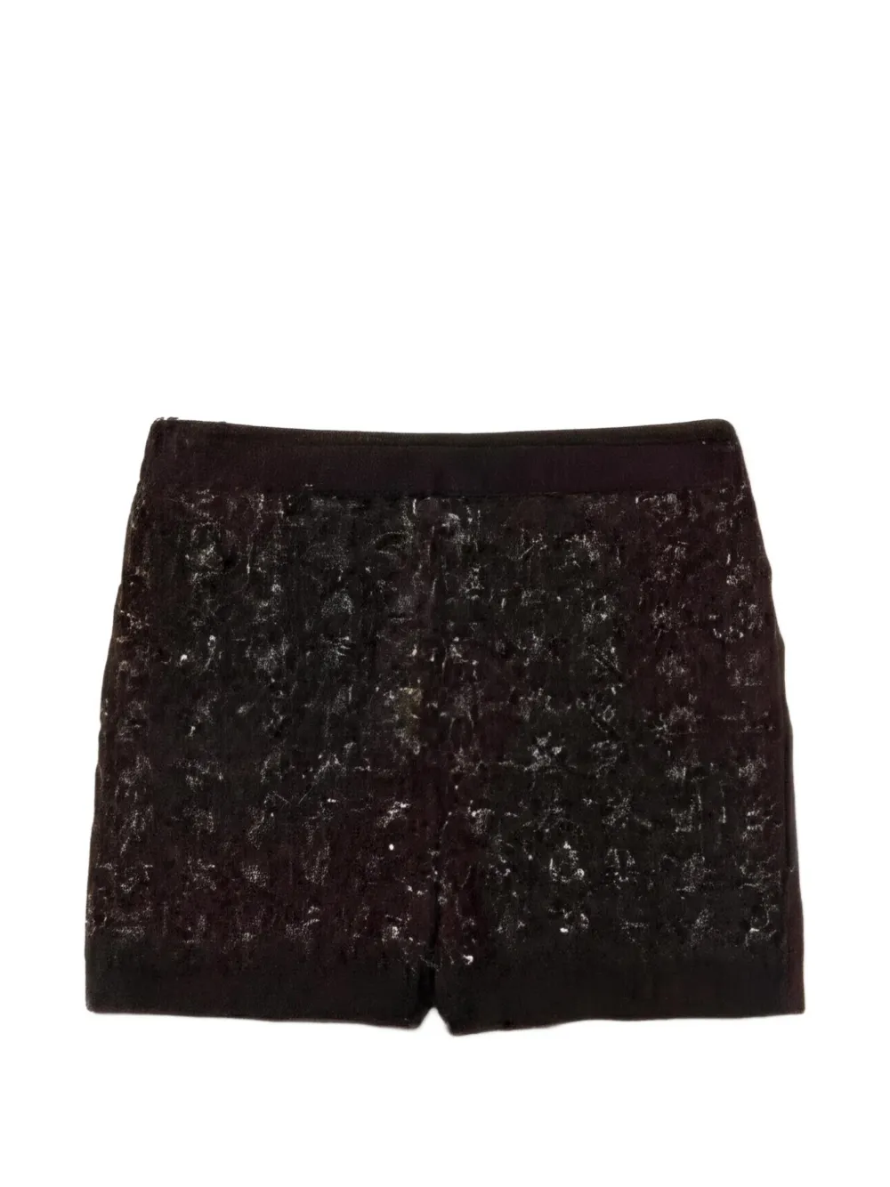 TWINSET jacquard-knit shorts with houndstooth pattern - Schwarz
