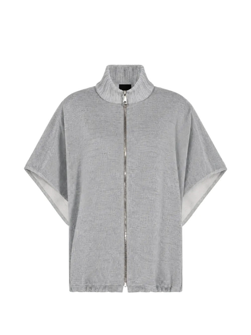 Fabiana Filippi Beaver zip-up cape coat Grijs