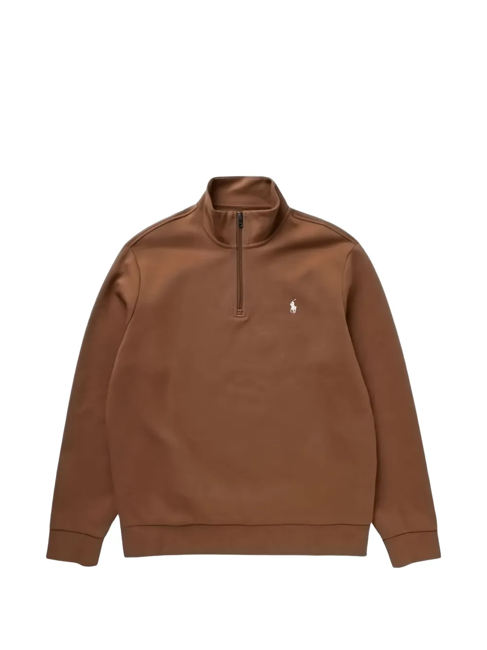 Polo Ralph Lauren Bestickter Pullover mit Viertelreißverschluss - Braun