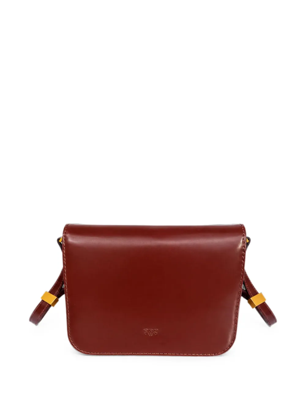 PINKO Love Birds leren crossbodytas Bruin