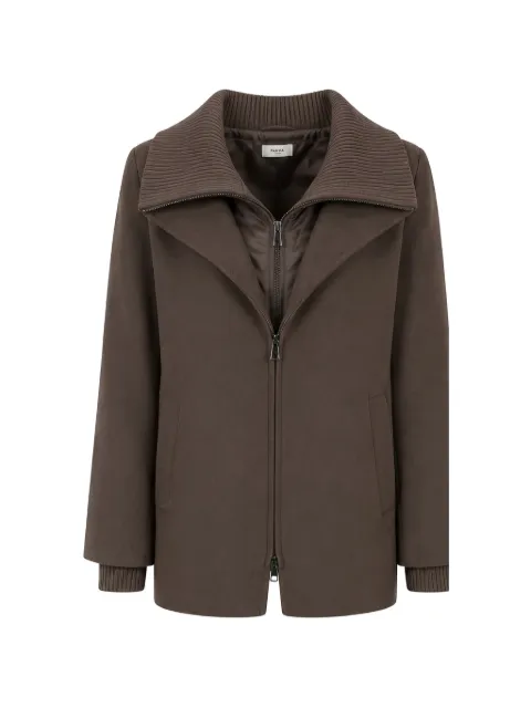 P.A.R.O.S.H. ribbed-knit collar zip-up jacket