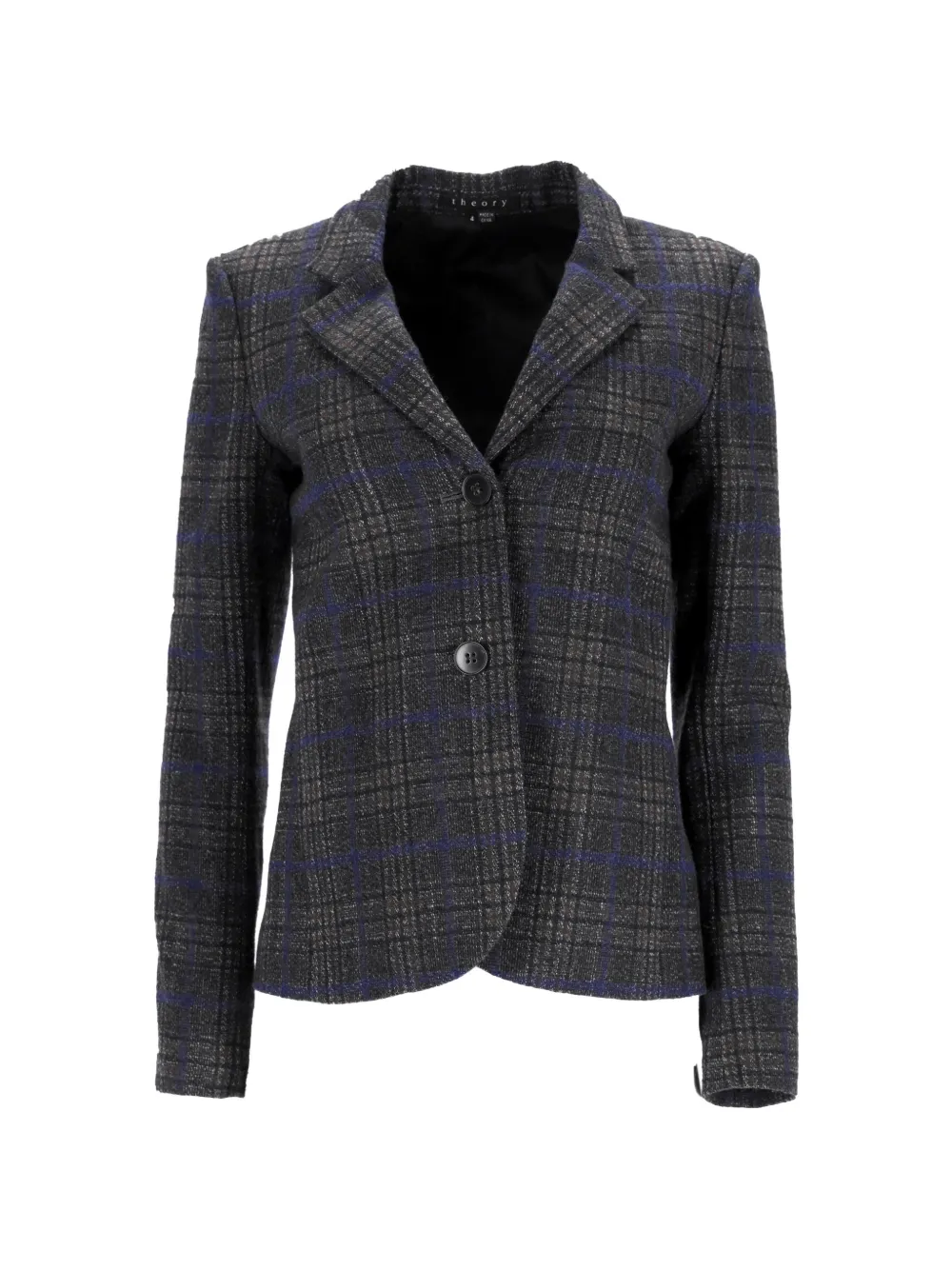 Theory plaid single-breasted blazer - Grigio