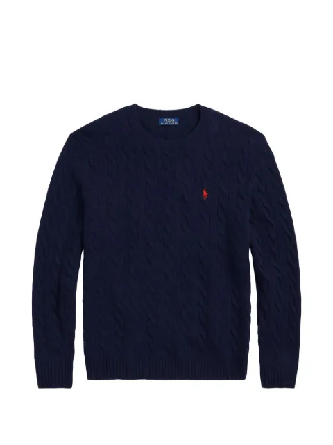 Ralph Lauren Collection cable-knit embroidered-logo sweater