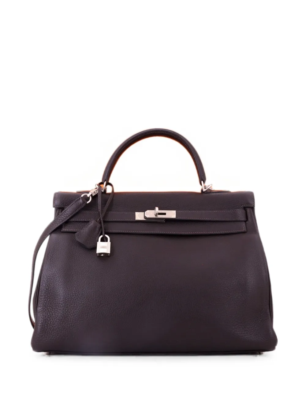 Hermès Pre-Owned Kelly Brown Togo Satchel-Tasche mit Beschläge aus Palladium 35cm - Braun