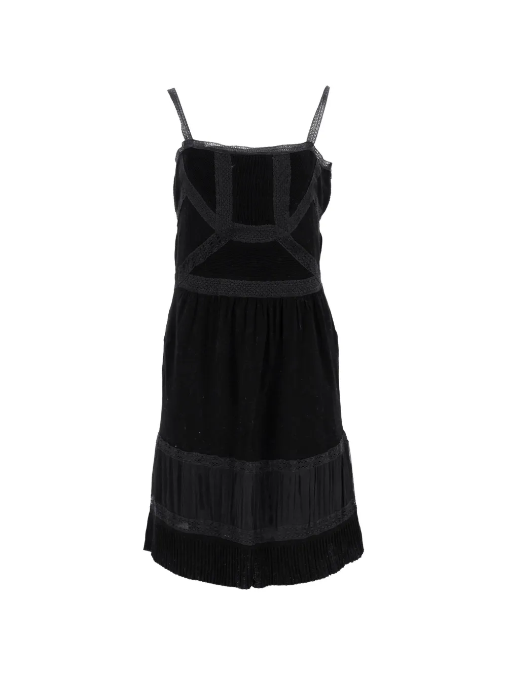 Moschino Pre-Owned lace-trimmed sleeveless dress - Black