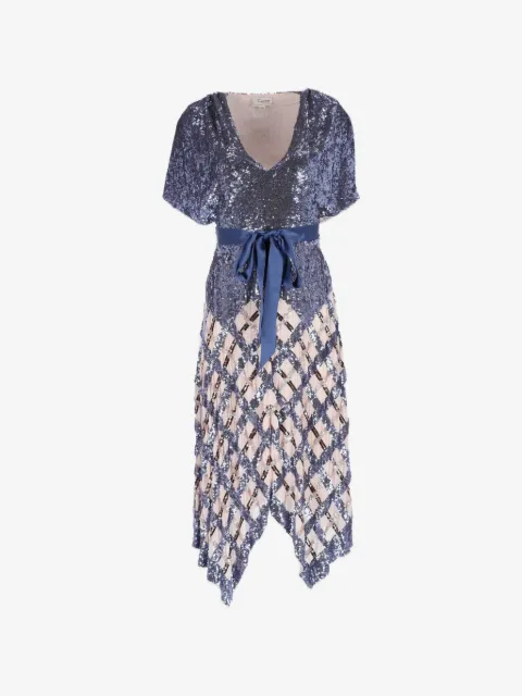 Temperley London Akiko belted sequined midi dress