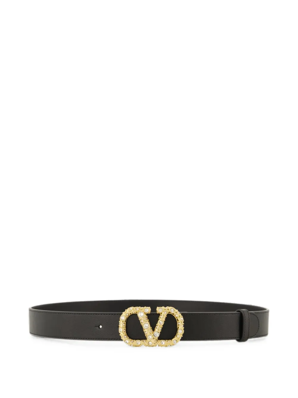 Valentino Garavani VLogo Swarovski-crystal belt - Black