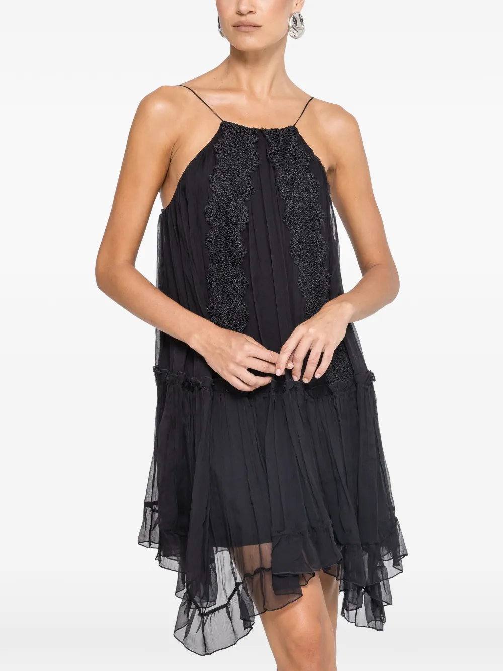 NISSA Kleid mit Spitze - Schwarz