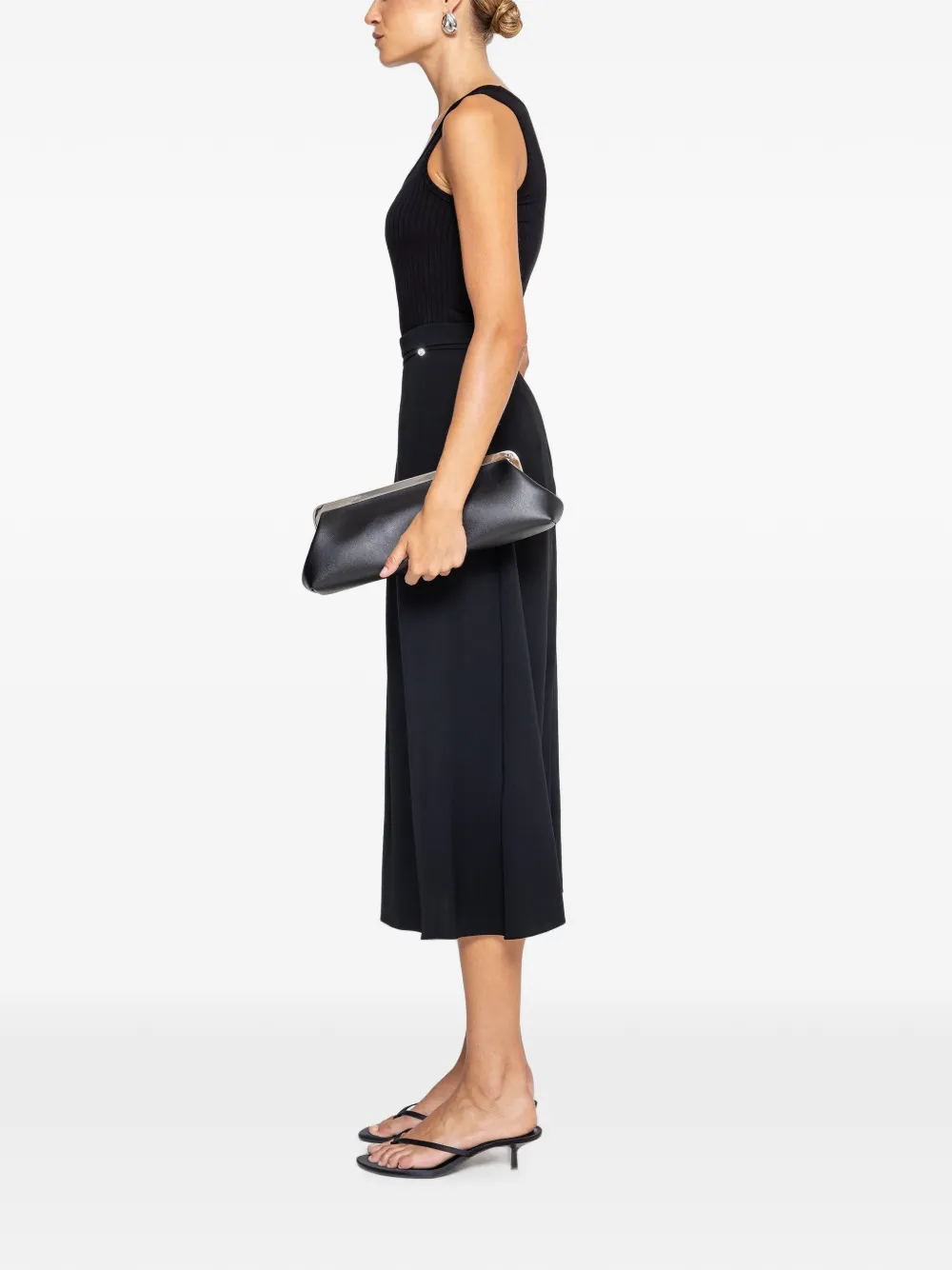 NISSA High waist midi-rok Zwart