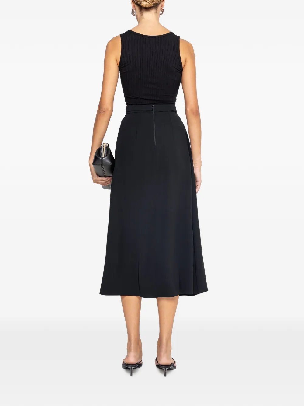 NISSA High waist midi-rok Zwart