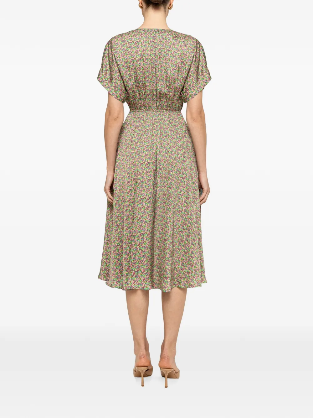 NISSA Viscose midi-jurk met kanten detail Groen