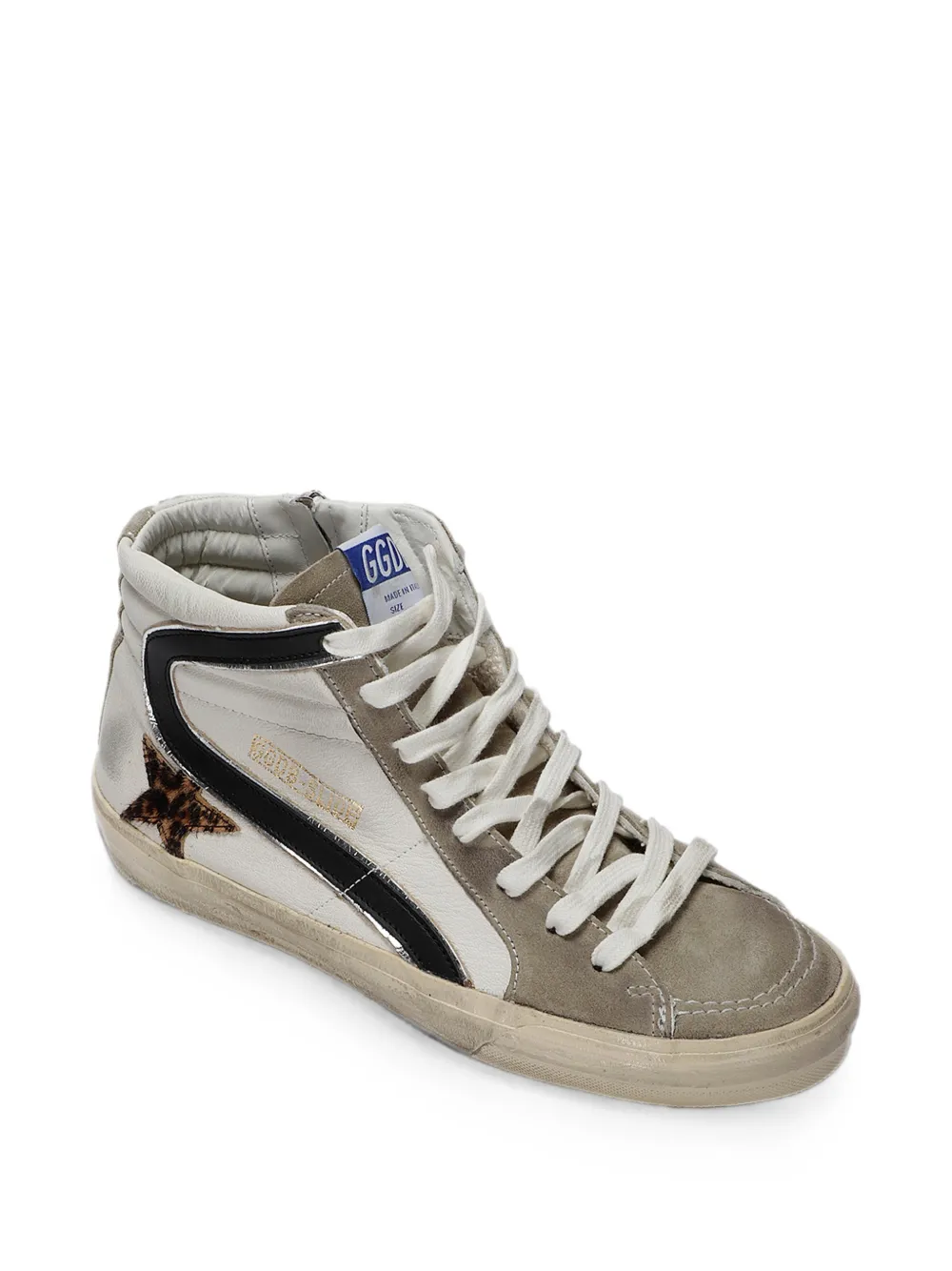 Golden Goose Slide leopard-print sneakers Wit