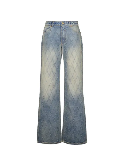 Balmain quilted faded jeans