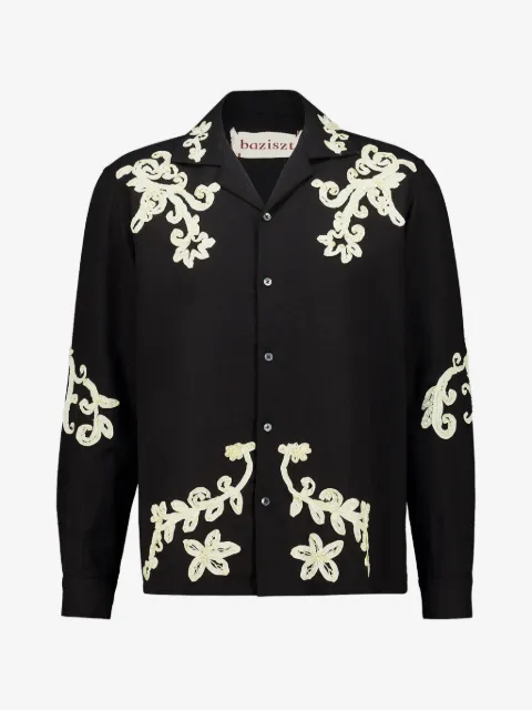 Baziszt Taja floral-embroidered shirt