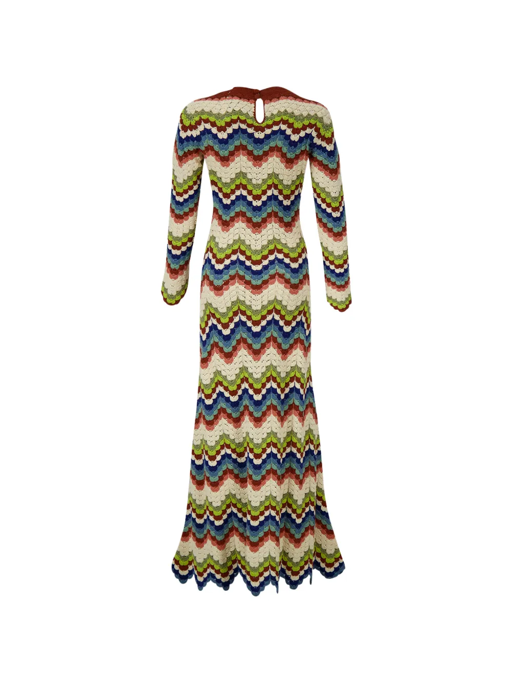 Escvdo Bahia Chevron-pattern Crochet Maxi Dress in Neutrals, view 2