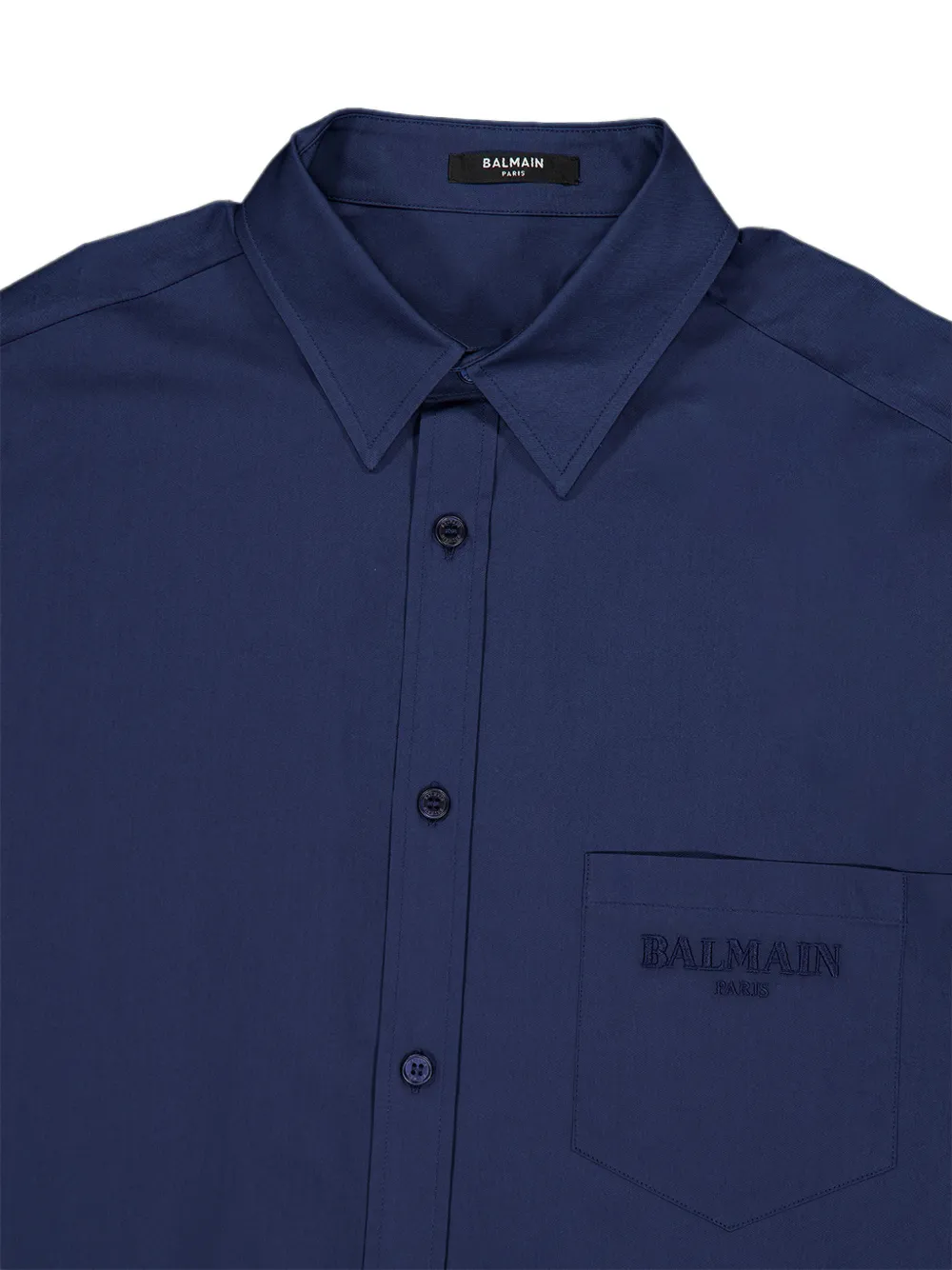 Balmain Overhemd met geborduurd logo Blauw