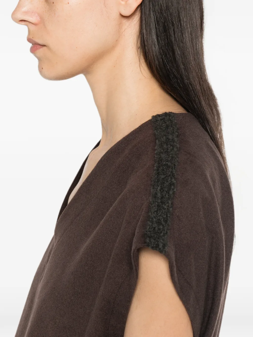 Herno Brown Polyester Modal Wool Blouse In Brown
