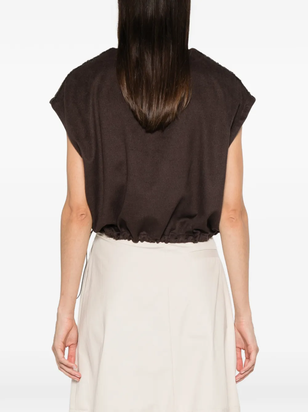 Herno Brown Polyester Modal Wool Blouse In Brown
