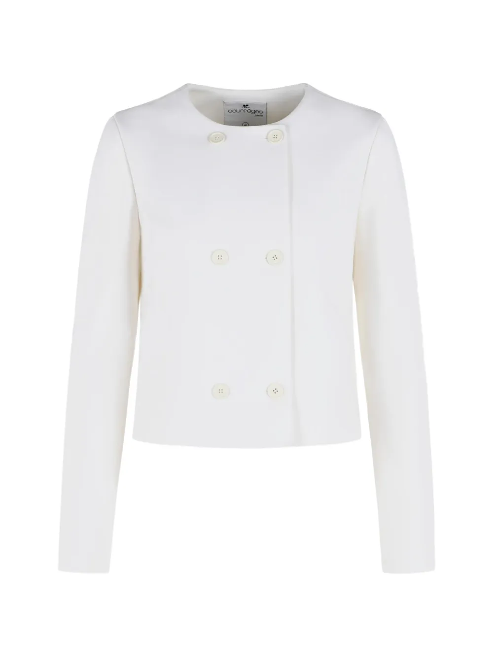 Courrèges double-breasted ribbed-panel jacket - Weiß