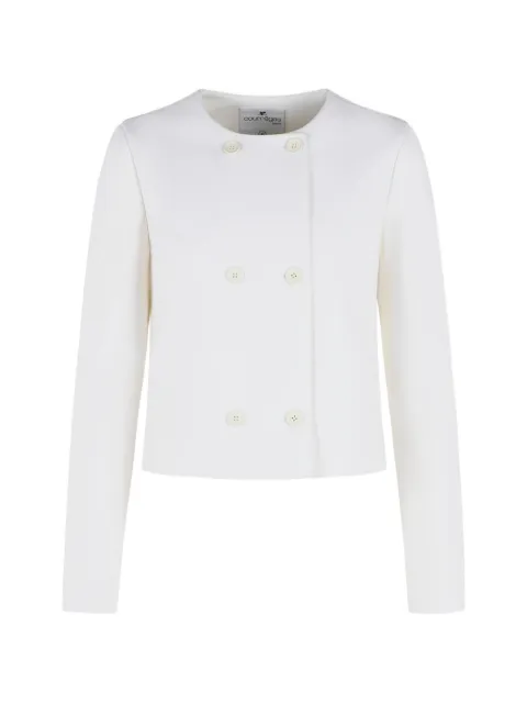 Courrèges double-breasted ribbed-panel jacket