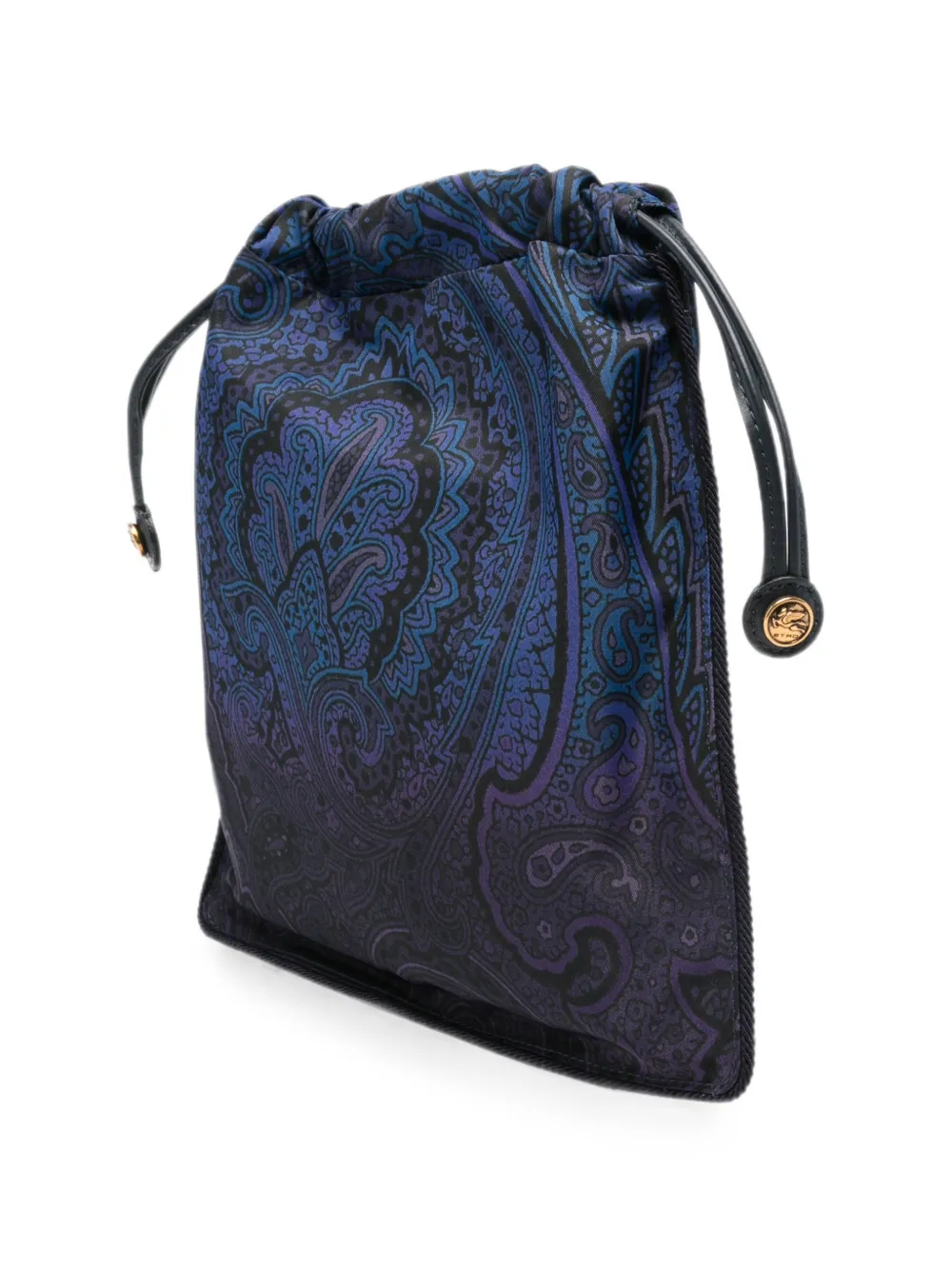 ETRO Clutch met paisley-print en trekkoord Blauw