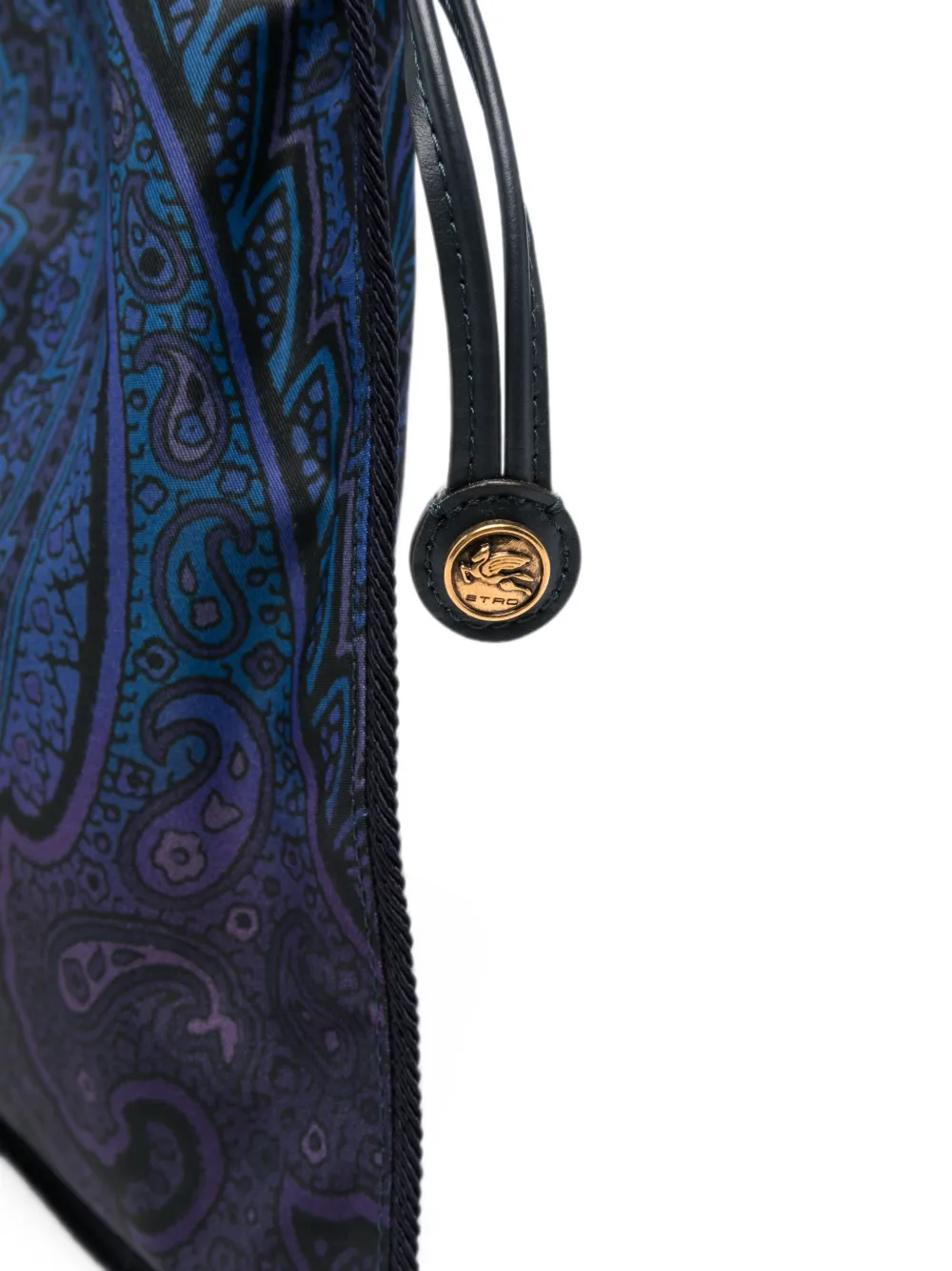 ETRO Clutch met paisley-print en trekkoord Blauw