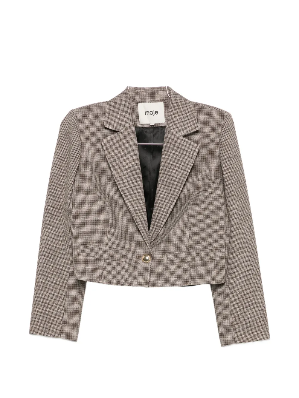 Maje check-pattern cropped blazer - Marrone