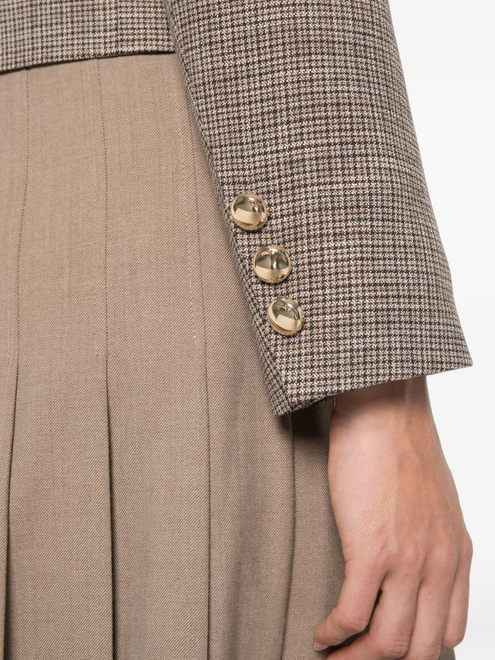 Maje Geruite cropped blazer Bruin