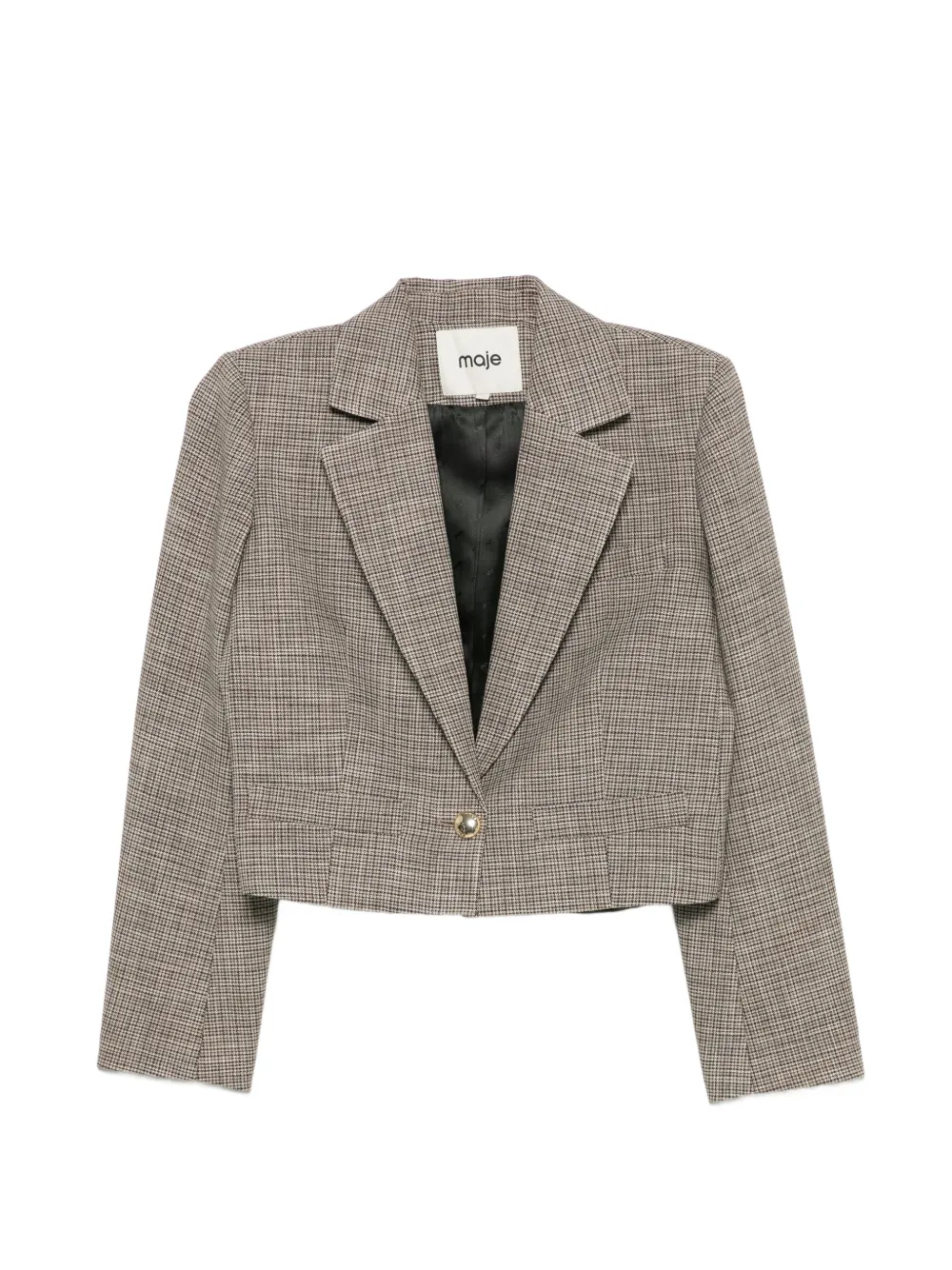 Maje check-pattern cropped blazer - Marrone