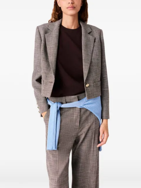 Maje blazer crop à carreaux