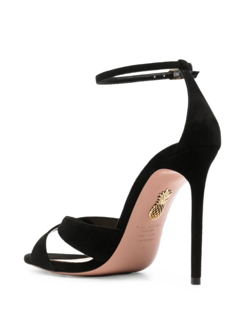 Aquazzura cross-strap stiletto-heel sandals Zwart