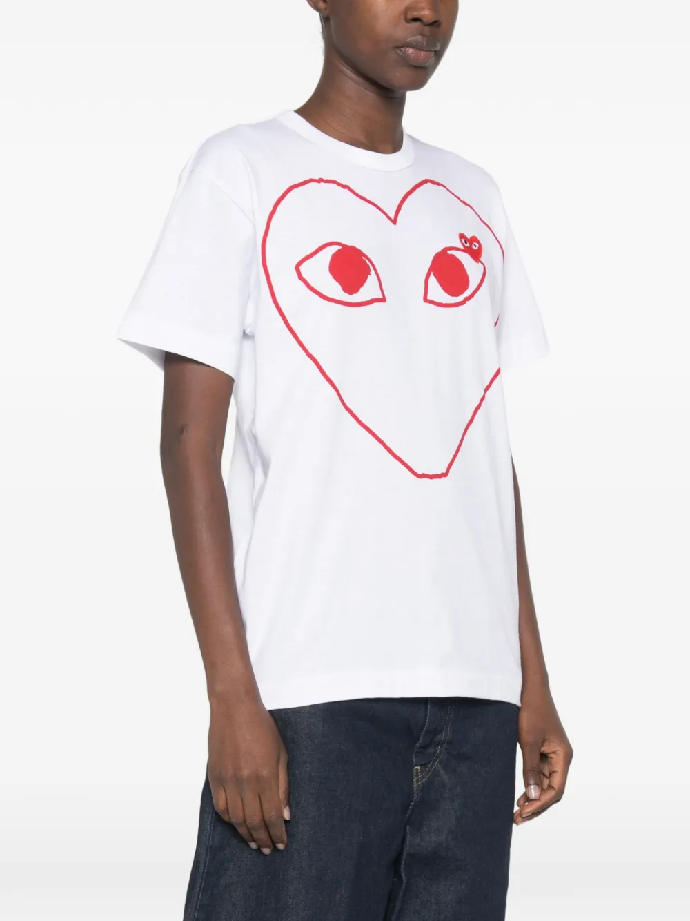 Comme Des Garçons Play T-shirt met hartprint Wit