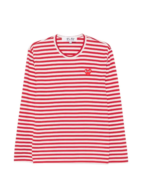 Comme Des Garçons Play striped heart-patch T-shirt