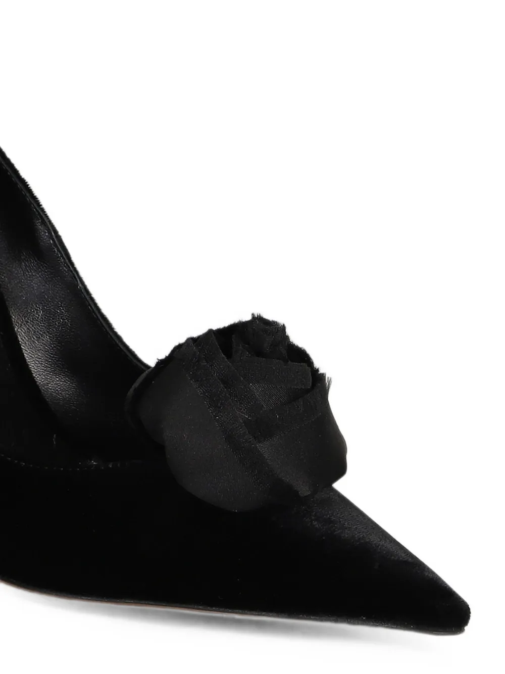 Roberto Festa Lisette pumps met puntige neus en roos-detail Zwart