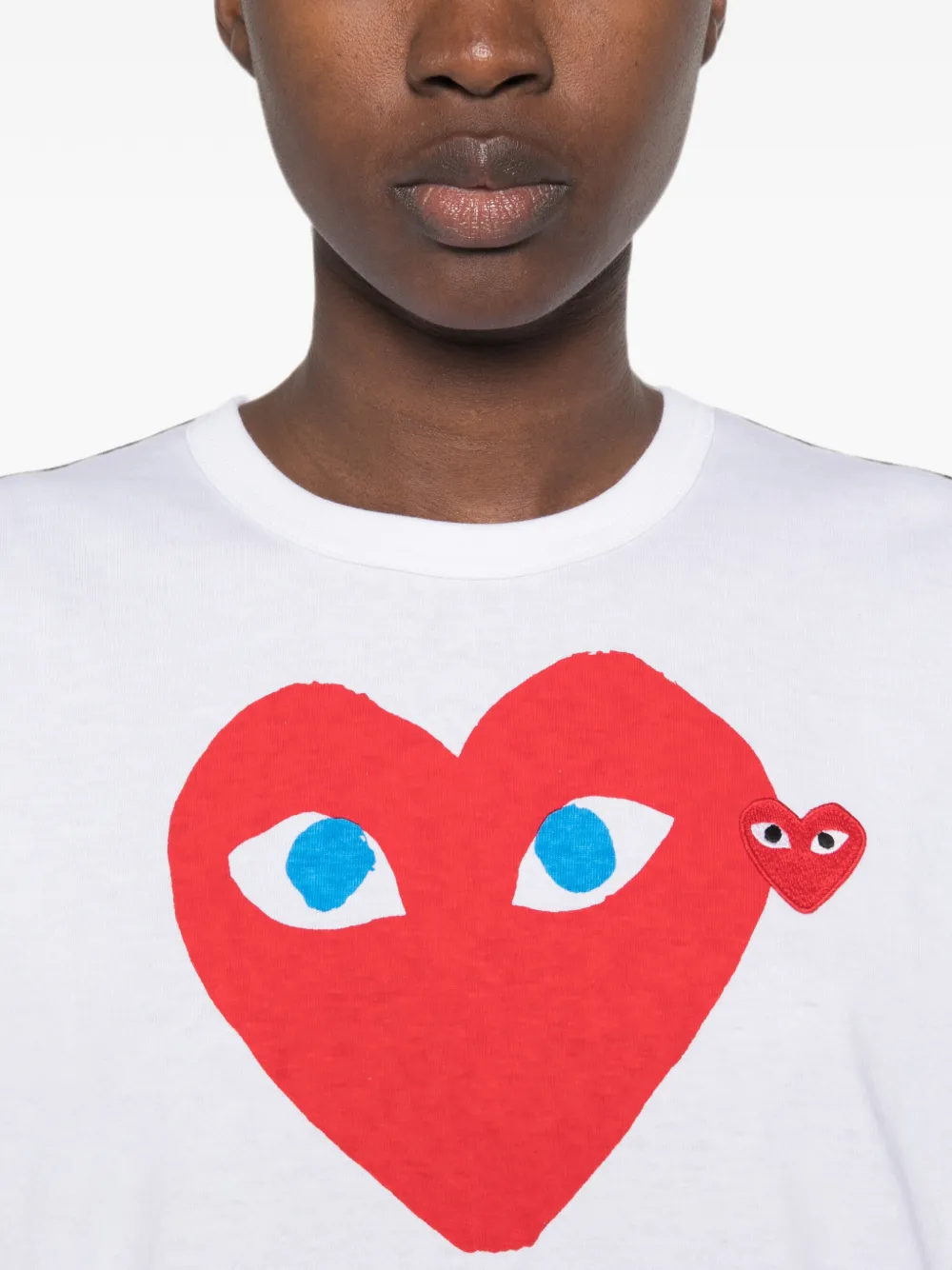 Comme Des Garçons Play T-shirt met hartprint Wit