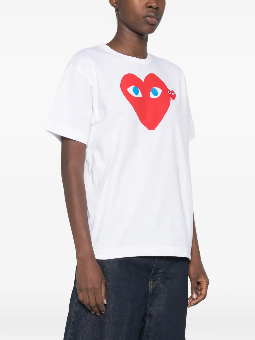 Comme Des Garçons Play T-shirt met hartprint Wit