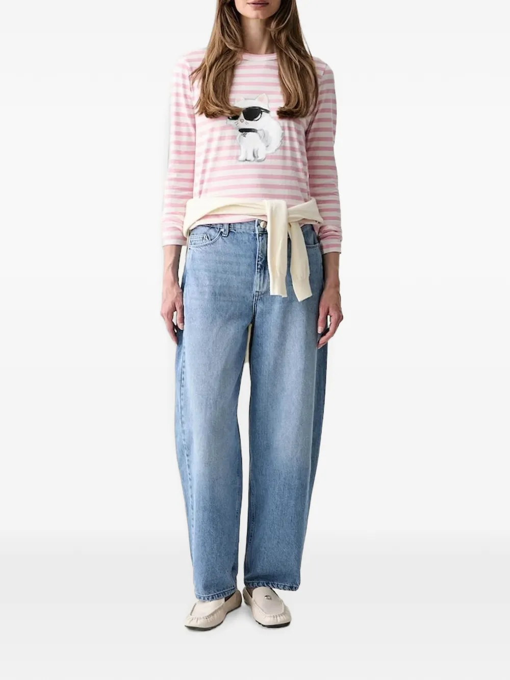 Karl Lagerfeld Ikon Aquarelle long-sleeve T-shirt Roze