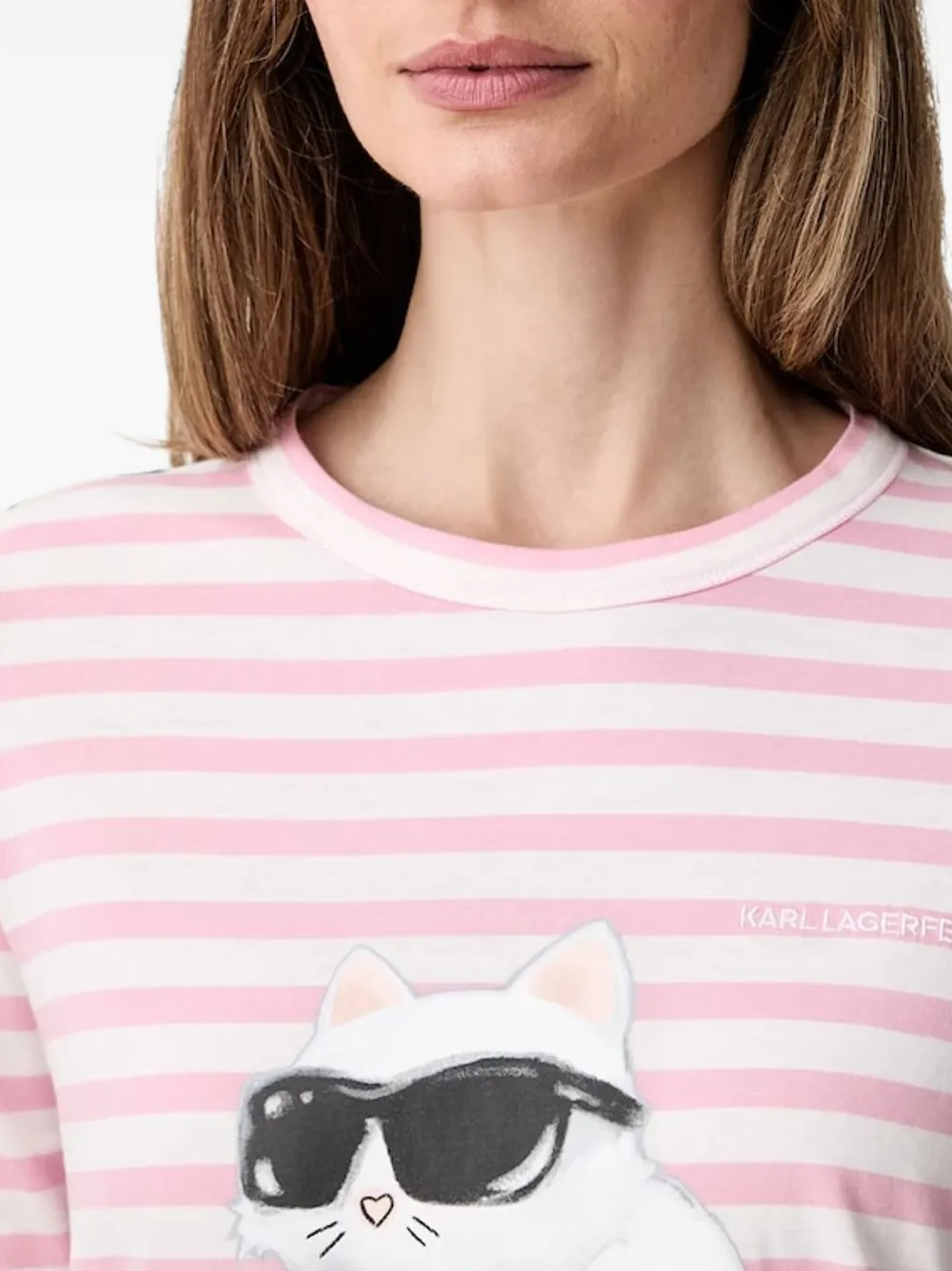 Karl Lagerfeld Ikon Aquarelle long-sleeve T-shirt Roze