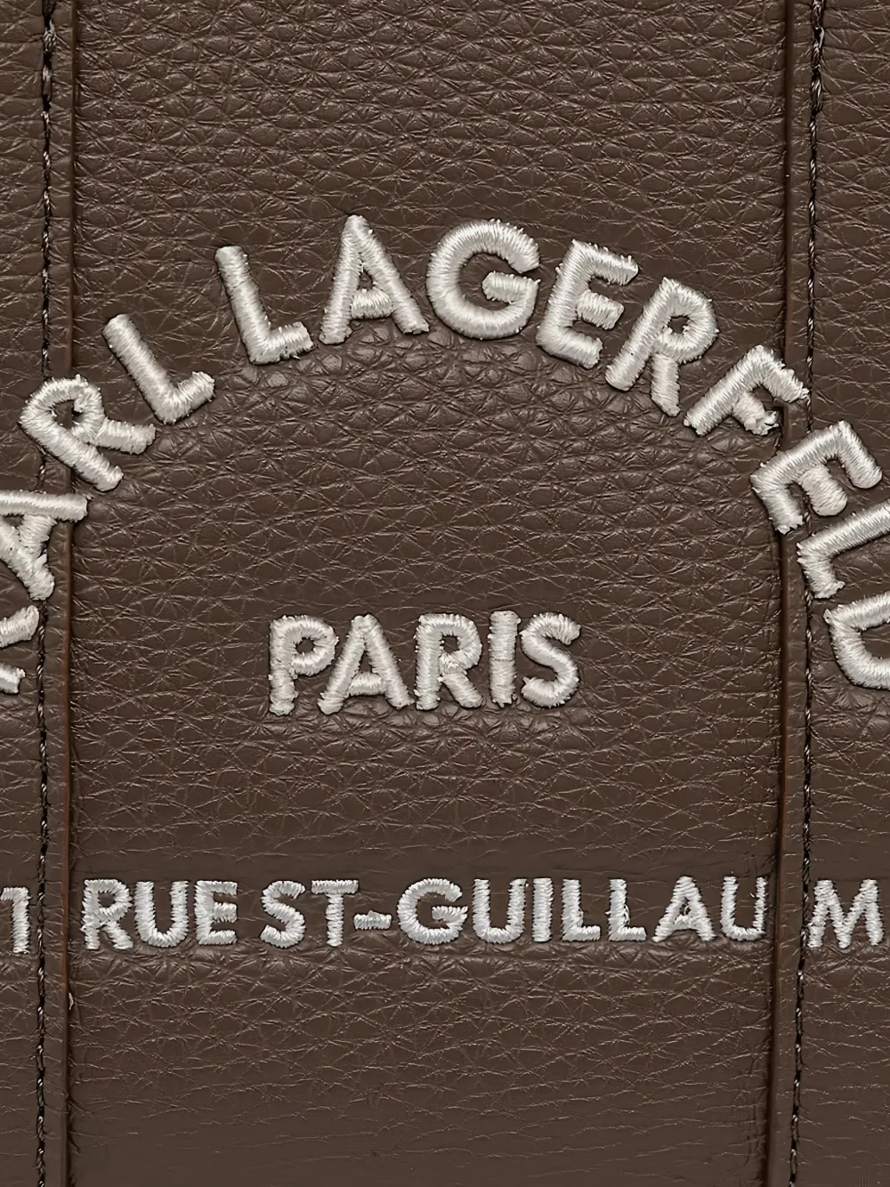 Karl Lagerfeld Rue St-Guillaume mini-shopper met logo-borduursel Bruin