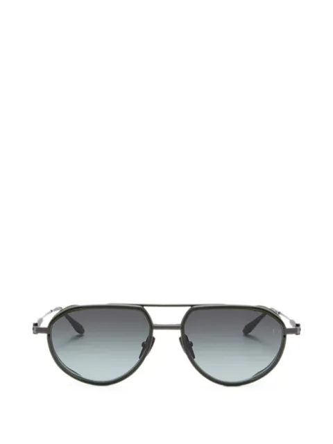 Akoni Skyracer geometric-frame black iron sunglasses
