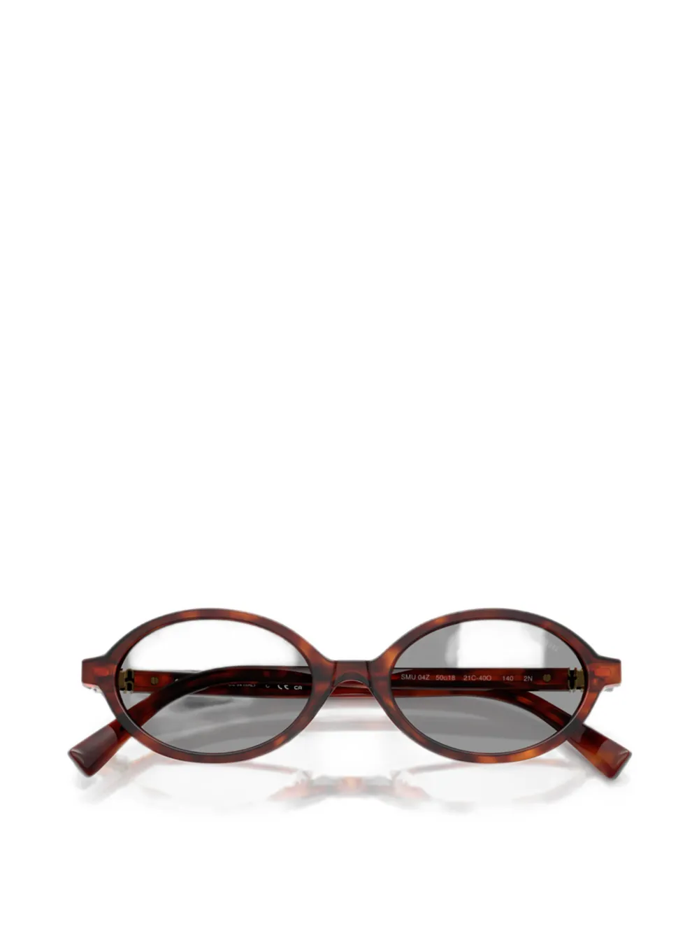 Miu Miu Eyewear oval-frame tortoiseshell effect sunglasses - Marrone