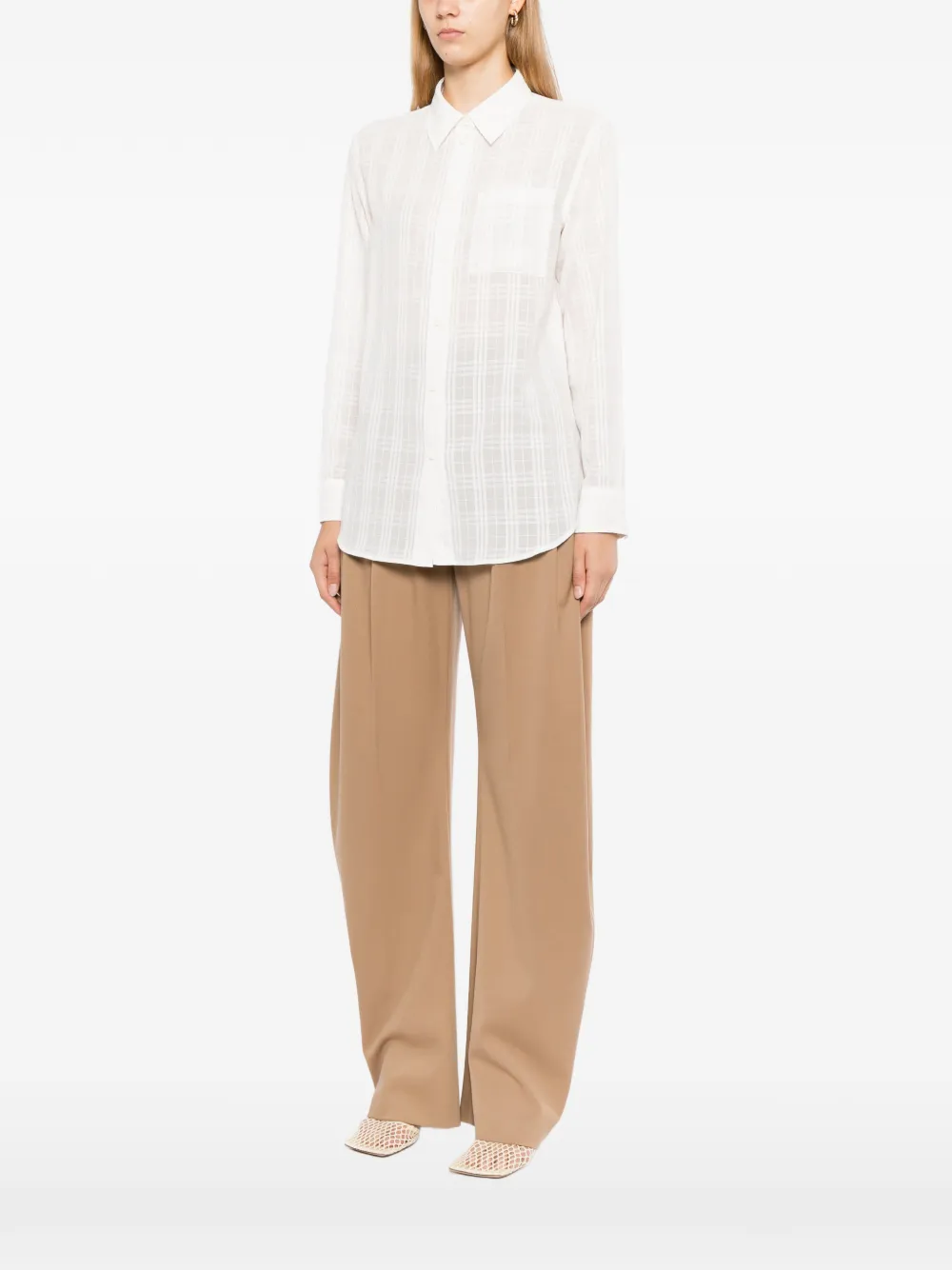 Burberry Emma Check katoenen overhemd Wit