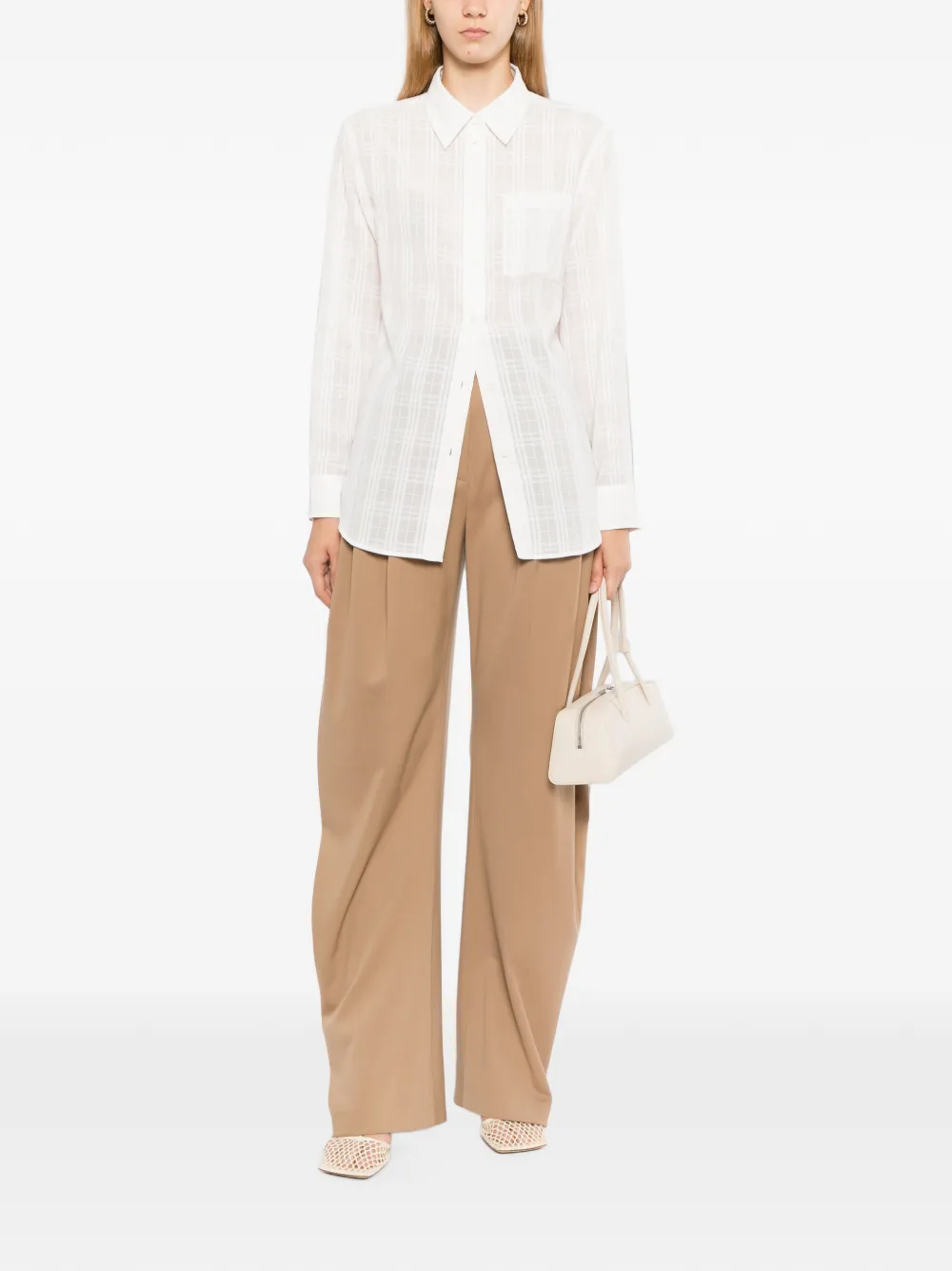 Burberry Emma Check katoenen overhemd Wit