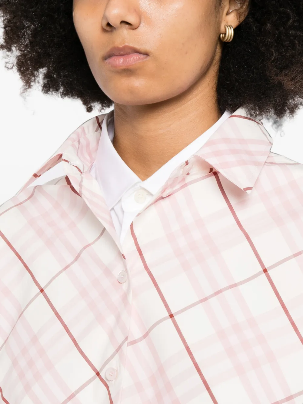 Burberry Geruit blouse Roze