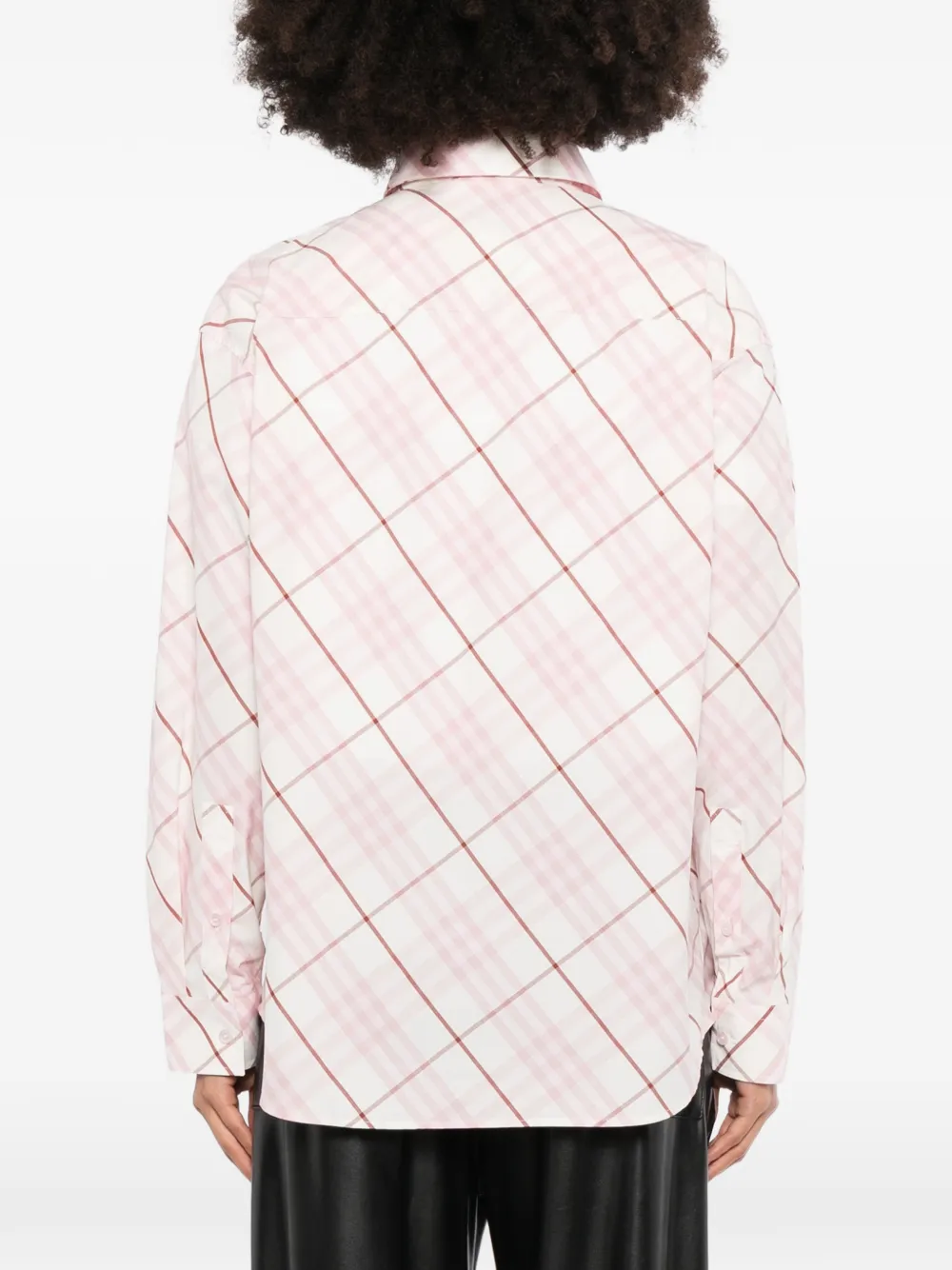 Burberry Geruit blouse Roze