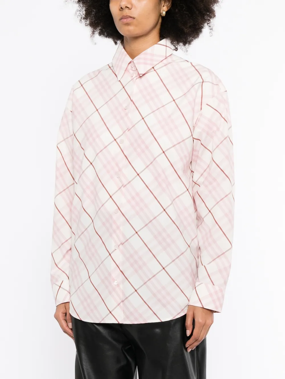 Burberry Geruit blouse Roze